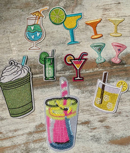 Cocktail Drink Iron On Patches