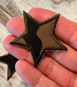 Camouflage Star Iron On Patches (Big & Small)