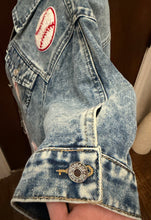 Load image into Gallery viewer, Baseball Game Day Patched Denim Jacket