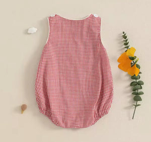 Patched Baseball Romper