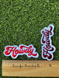 Howdy Script Iron On Patches (Various Color Options)