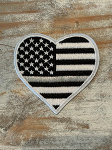 Thin LINE Heart Iron On Patches