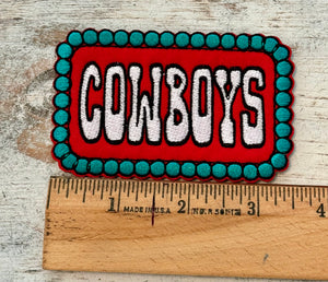 Turquoise Cowboy Iron On Patch