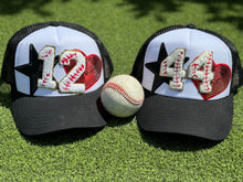 Load image into Gallery viewer, Baseball Number Patch Trucker Hats (CUSTOM)