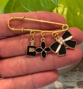 Bow & Pearl Charm Pins
