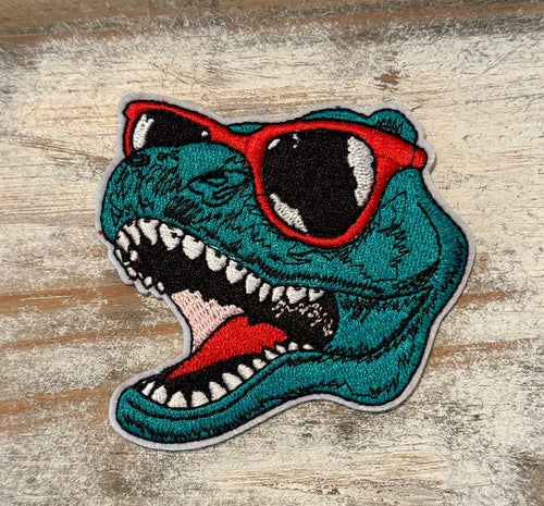 Cool T-Rex Dinosaur Iron On Patch