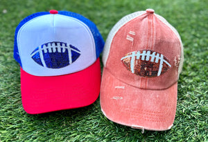 Sequin Football Caps (Various Styles)