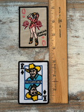 Load image into Gallery viewer, King George &amp; Queen Cowgirl Playing Card Iron On Patch