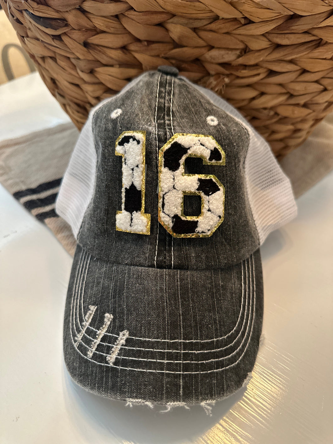 Soccer Number Chenille Patch Hat