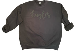 Black on Black EAGLES Puff Sweatshirt