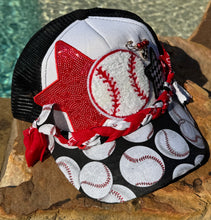 Load image into Gallery viewer, Baseballs &amp; Bandana Trucker Hat