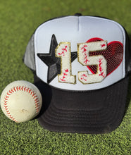 Load image into Gallery viewer, Baseball Number Patch Trucker Hats (CUSTOM)