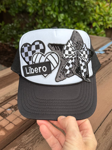 Volleyball Libero Checkered Trucker Cap