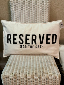 Reserved for the Cat Lumbar Pillow