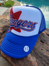 Load image into Gallery viewer, Texas Rangers Baseball Patch Trucker Caps