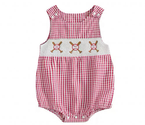 Smocked Baseball Onsie