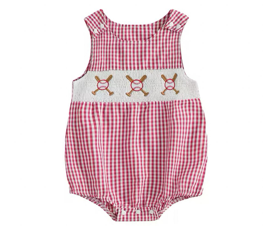 Smocked Baseball Onsie