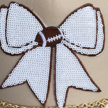 Load image into Gallery viewer, Football &amp; Sequin Bow Hat