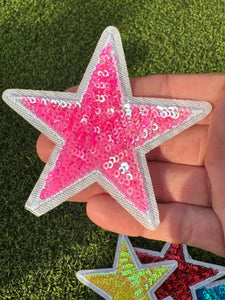 Colorful Sequin Star Iron On Patches