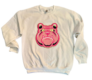 Oversized Mascot Patch Sweatshirts (Pink or White)