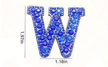 Load image into Gallery viewer, Blue Rhinestone Letter Patches