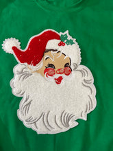 Load image into Gallery viewer, Chenille Patch Santa Sweatshirts (Pink or Green)