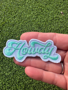 Howdy Script Iron On Patches (Various Color Options)