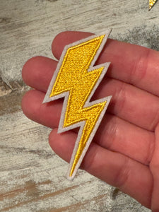 Lightening Bolt Iron On Patches