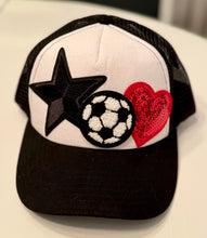 Load image into Gallery viewer, Soccer Patch Trucker Caps (Black or Pink)