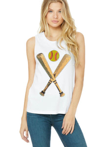 Sequin Softball Bat & Ball Tops (Tanks, Tees & Sweatshirts)