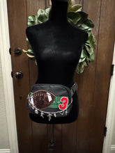Load image into Gallery viewer, Custom Number Football Fanny Pack with Silver Charm Chain