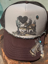 Load image into Gallery viewer, Feathered Desert Cowboy Trucker Hat
