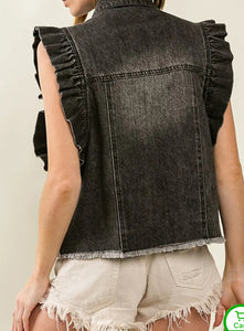 Pick Your Patch Black Denim Vest