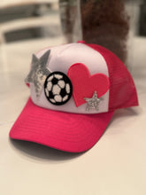 Load image into Gallery viewer, Soccer Patch Trucker Caps (Black or Pink)