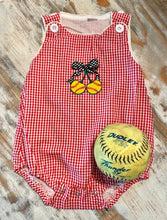 Load image into Gallery viewer, Patched Baseball Romper
