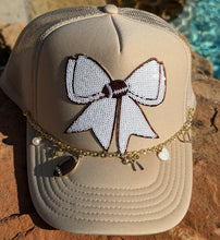 Load image into Gallery viewer, Football &amp; Sequin Bow Hat