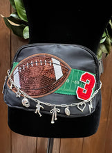 Load image into Gallery viewer, Custom Number Football Fanny Pack with Silver Charm Chain