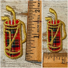 Load image into Gallery viewer, Gold &amp; Plaid Golf Iron On Patches