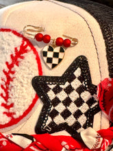 Load image into Gallery viewer, Baseballs &amp; Bandana Trucker Hat