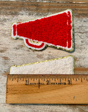 Load image into Gallery viewer, Chenille Cheer Megaphone Iron On Patches