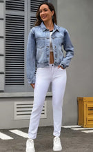 Load image into Gallery viewer, Sequined Softball Denim Jacket