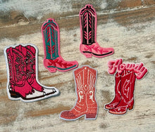 Load image into Gallery viewer, Pink Cowboy Boot Iron On Patches