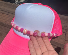 Load image into Gallery viewer, Pink Bubble Gum BEAD CHAINS for Trucker Hats