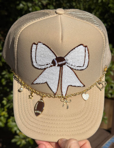 Football & Sequin Bow Hat