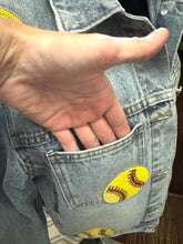 Load image into Gallery viewer, Sequined Softball Denim Jacket