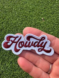 Howdy Script Iron On Patches (Various Color Options)