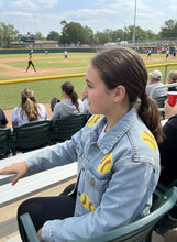 Load image into Gallery viewer, Sequined Softball Denim Jacket