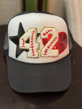 Load image into Gallery viewer, Baseball Number Patch Trucker Hats (CUSTOM)