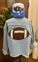 Load image into Gallery viewer, Sequined Football Patch Denim Jacket (Various Options)