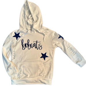 Bobcats & Stars Distressed Hoodie